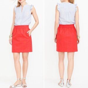 J. Crew Sidewalk Skirt High Waisted Coral Salmon Smocked Paperbag Waist 6